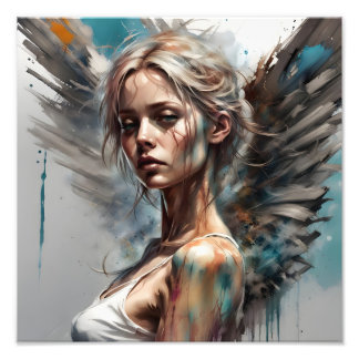 female portrait design with elegance photo print