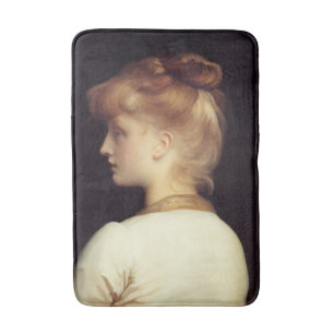 Female Portrait From Behind (by Frederic Leighton) Bath Mat