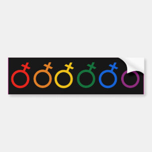 FEMALE PRIDE COLORS -.png Bumper Sticker