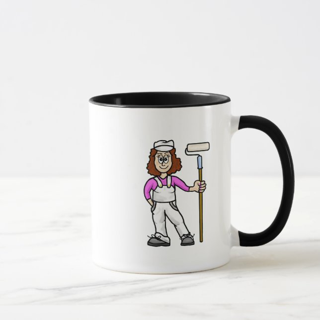 Female Professional House Painter with Roller Mug (Right)