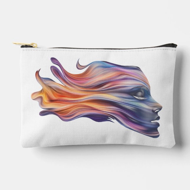 Female Profile in Cosmic Colours Cosmetic Bag (Front)
