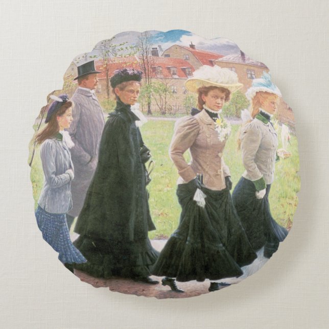 Female pupils for Confirmation Round Pillow (Front)