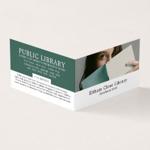 Female Reader, Library, Librarian Detailed Business Card