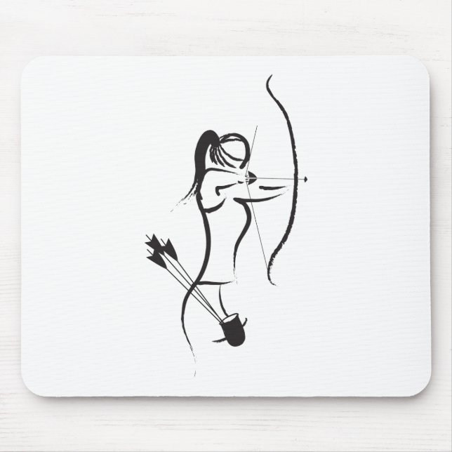 Female Recurve Archer Mouse Pad (Front)