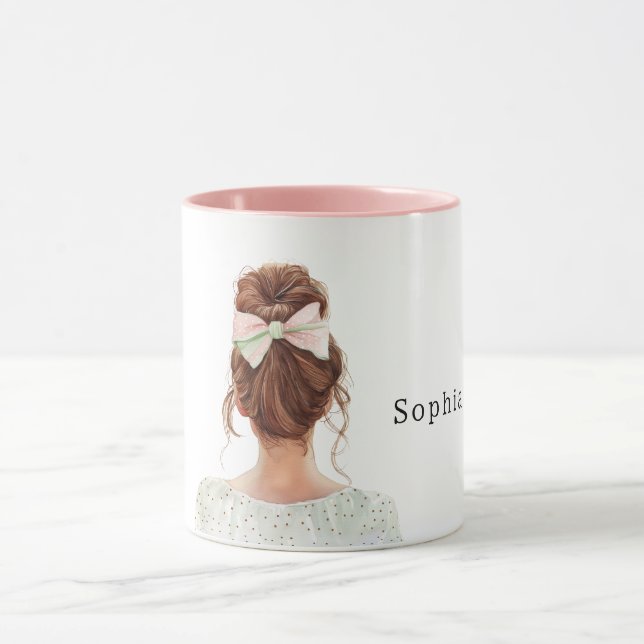Female Redhead Pink Bow Mug (Center)