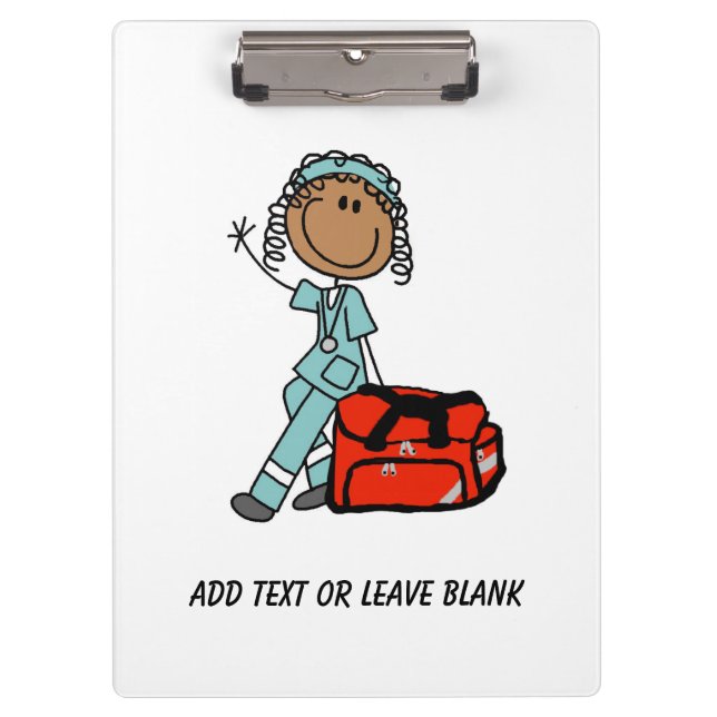 Female Respiratory Therapist or EMT Clipboard (Front)