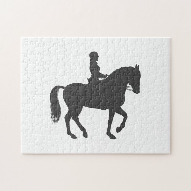 female riding horse  - Choose background color Jigsaw Puzzle (Horizontal)