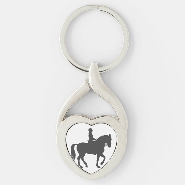 female riding horse  - Choose background colour Keychain (Front)