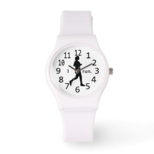 Female Runner Black Silhouette I run Watches