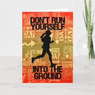 FEMALE Running Themed Get Well Card
