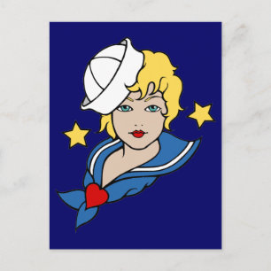 Female Sailor Tattoo Postcard