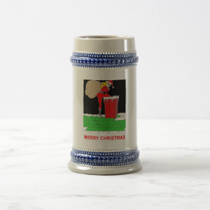 female santa roof bag beer stein