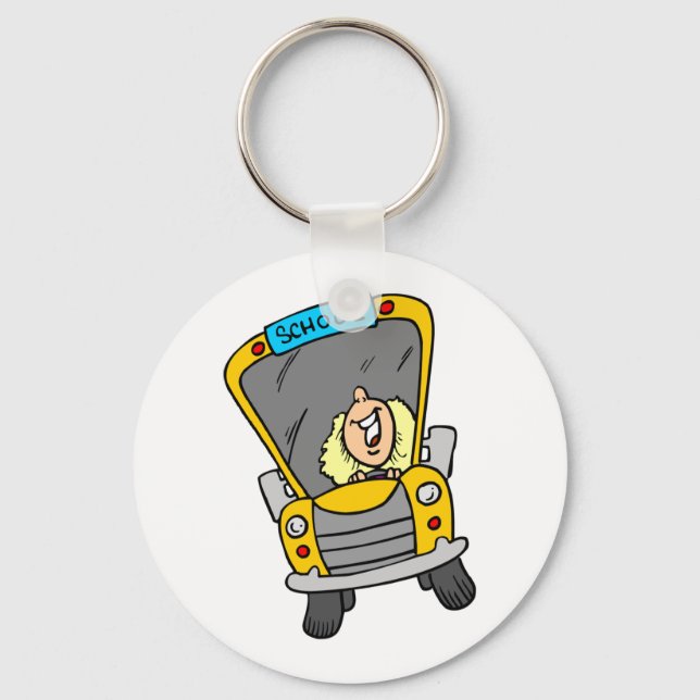 Female School Bus Driver Keychain (Front)