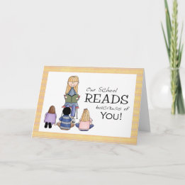 Female School Librarian Thank You Card