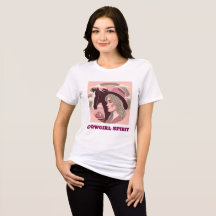 female shirt printed cowgirl