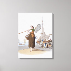 Female Shrimper, from 'Costume of Great Britain', Canvas Print