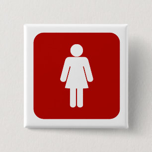 Female Sign 2 Inch Square Button