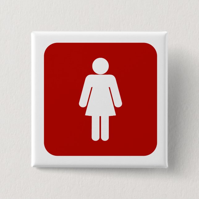 Female Sign 2 Inch Square Button (Front)
