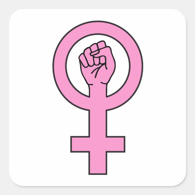 female sign square sticker (Front)