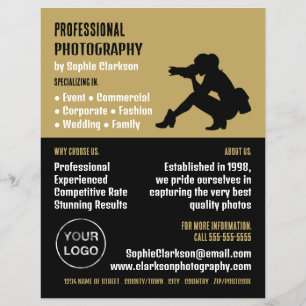 Female Silhouette, Photographer, Photography Hire Flyer