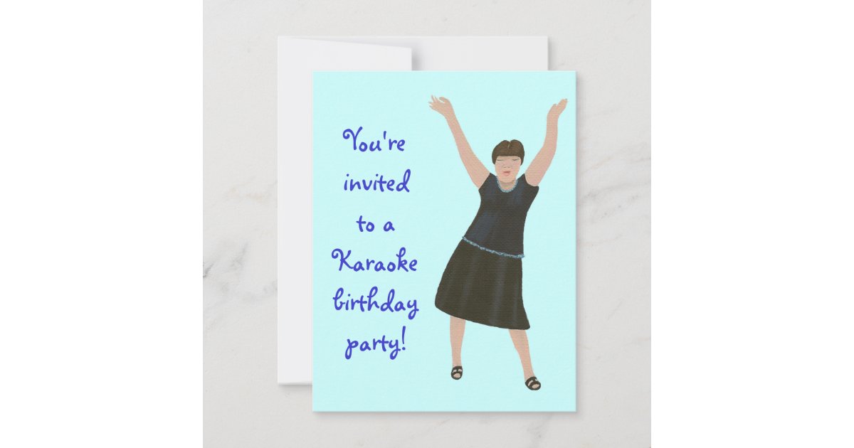Female singer, karaoke birthday party invitations | Zazzle