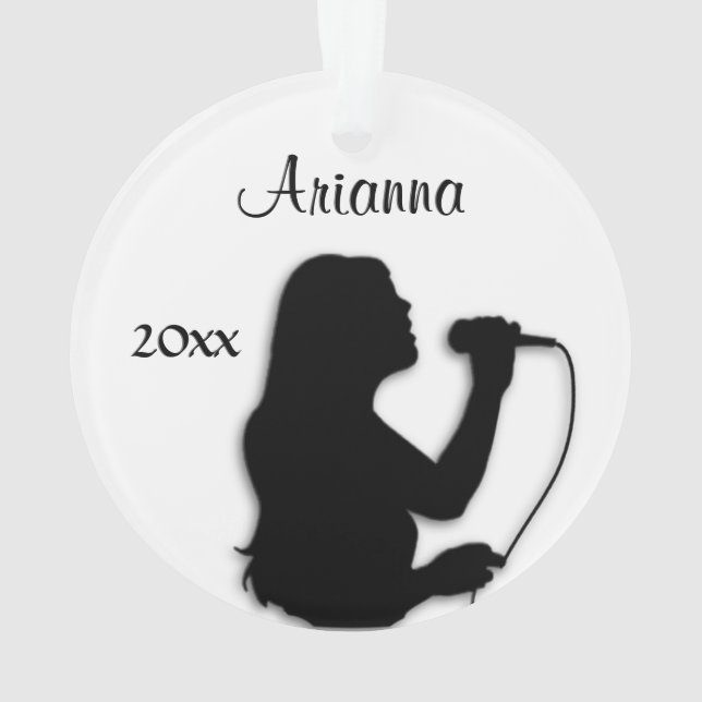 Female Singer Personal Name and Year Ornament (Back)