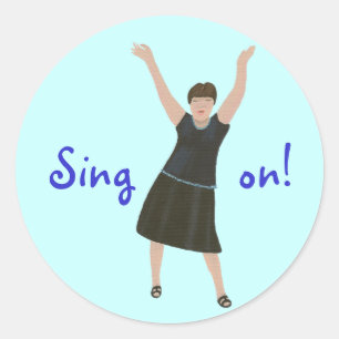 Female singer, Sing on, karaoke stickers