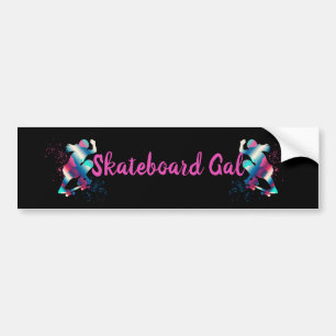 Female Skateboarder Bumper Sticker