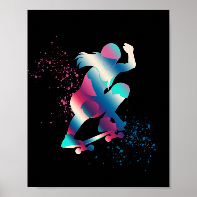 Female Skateboarder Poster (Front)