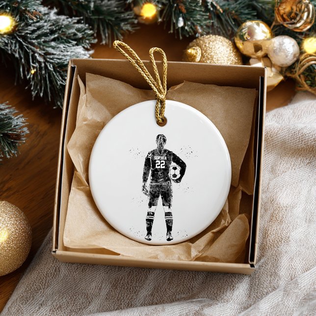 Female Soccer Goalie Ceramic Ornament (Creator Uploaded)