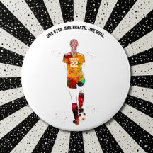 Female Soccer Player Button