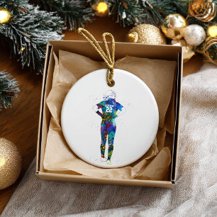 Female Softball Player Ceramic Ornament