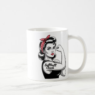 Female Softll Coach Rosie Riveter Team Builder Wom Coffee Mug
