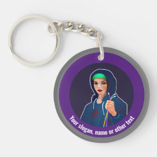 Female Software / Network Engineers - your text Keychain