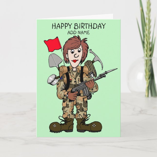 Female soldier card (Front)