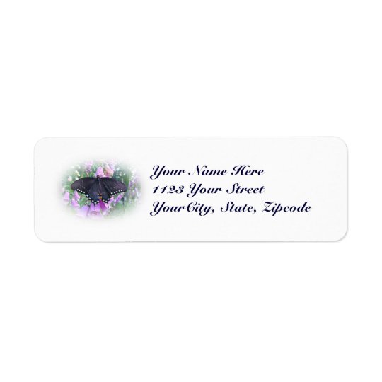 Female Spicebush Swallowtail Butterfly Return Address Label