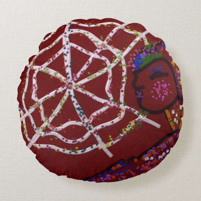 Female Spider Pharaoh  Round Pillow (Front)