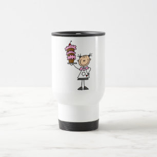 Female Stick Figure Baker Tshirts and Gifts Travel Mug