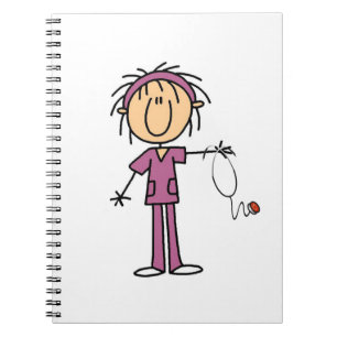 Female Stick Figure Nurse Notebook