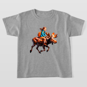female student riding a moose T-Shirt