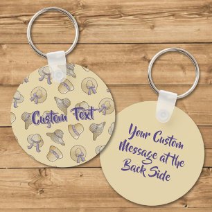 Female Summer Hats Beige Keychain