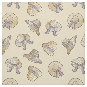 Female Summer Hats Beige Pattern Fabric