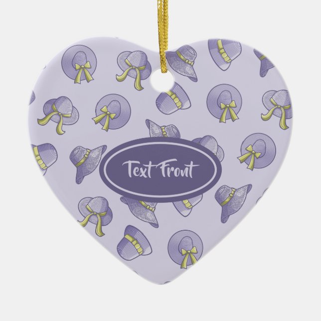 Female Summer Hats Lilac Ceramic Ornament (Front)