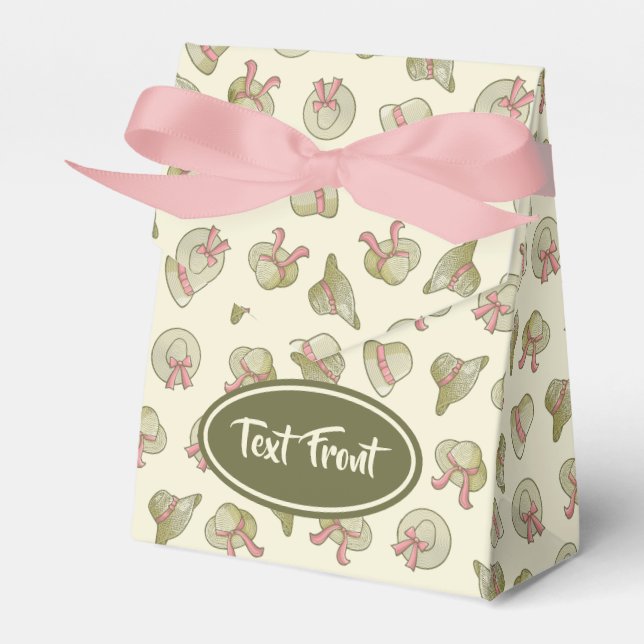 Female Summer Hats Yellow Favor Box (Front Side)