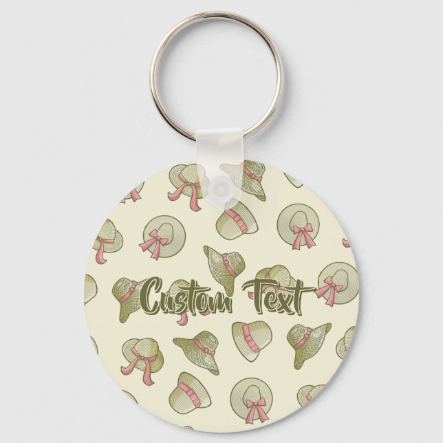 Female Summer Hats Yellow Keychain (Front)