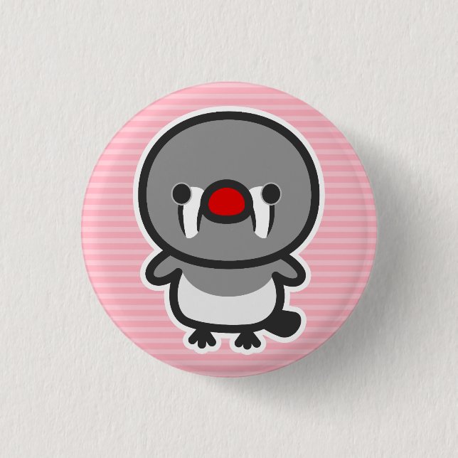 female Sunda zebra finch 1 Inch Round Button (Front)