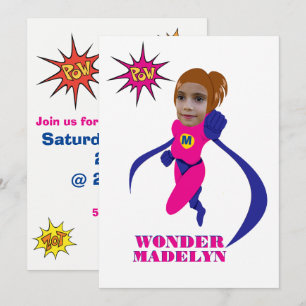 Female Superhero Pink Woman Custom Photo Template