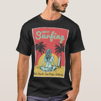 Female Surfer Black s Beach San Diego California T-Shirt