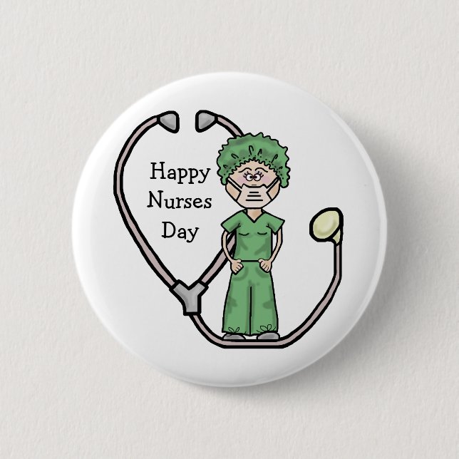 Female Surgical Nurse Button  Customize It! (Front)