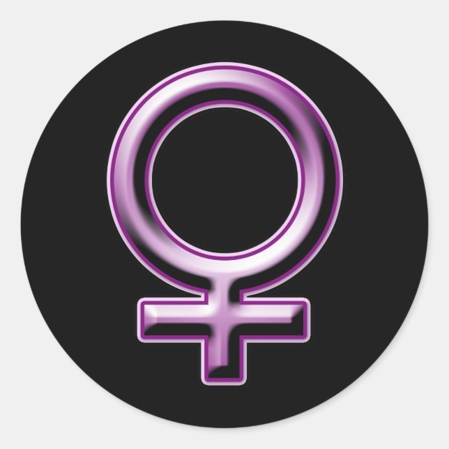 Female Symbol Classic Round Sticker (Front)